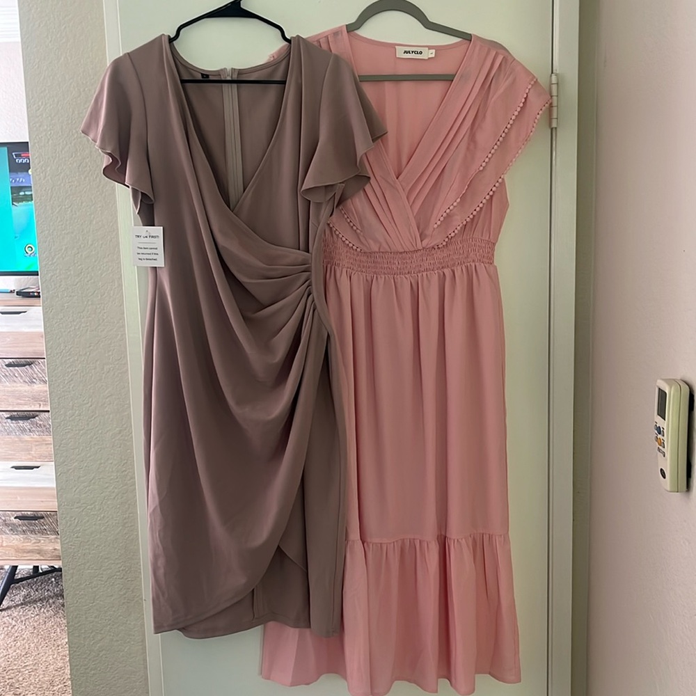 Lot of 2 New Pink Dresses - Womens Large